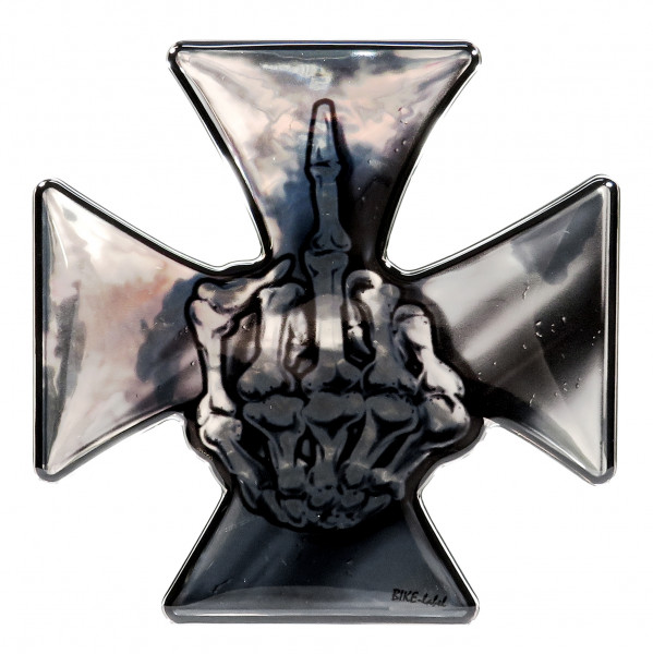 Aufkleber 3D Iron Cross Eisernes Kreuz Chrom