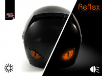 Deko Helm Aufkleber Böse Augen rückstrahlend reflex orange Deko Helm Aufkleber Böse Augen rückstrahlend reflex orange