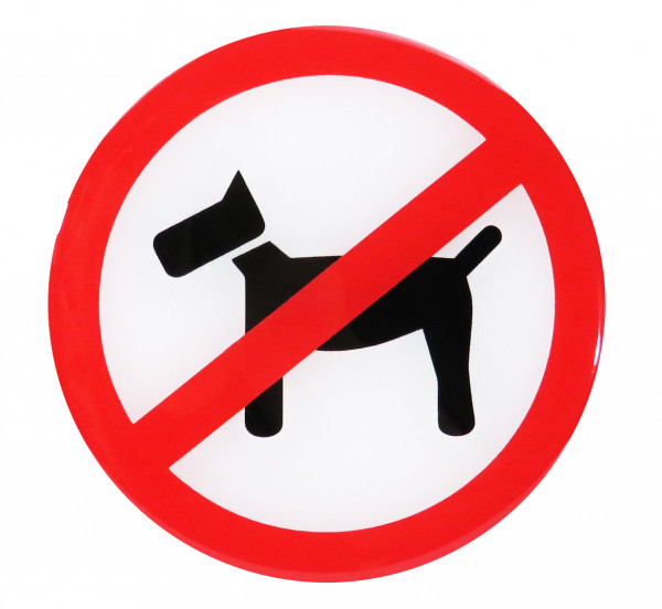 Verbotsschild 3D Aufkleber Ø 90 mm Hund verboten - keine Hunde