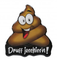 3D Aufkleber Fun Toilettenschild Druff jeschissn WC selbstklebend 80 x 70 mm 3D Aufkleber Fun Toilettenschild Druff jeschissn WC selbstklebend 80 x 70 mm