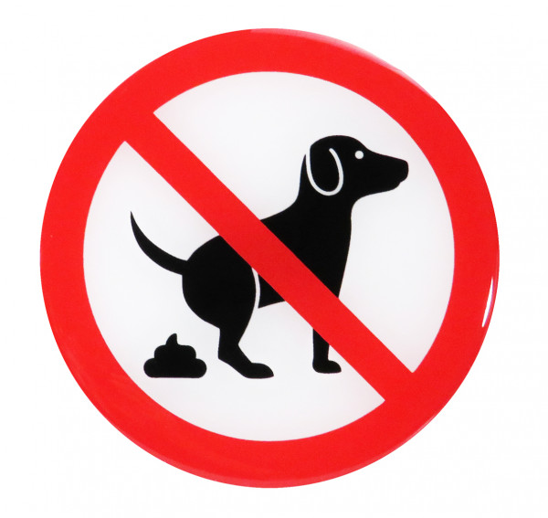 Verbotsschild 3D Aufkleber Ø90 mm kein Hundeklo Hund verboten