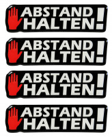 3D Aufkleber - Abstand halten 4er Set (112 x 32 mm) 3D Aufkleber - Abstand halten 4er Set (112 x 32 mm)