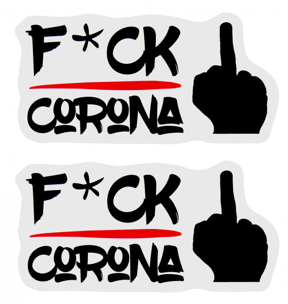 Aufkleber Sticker Fuck Corona 170 x 85 mm für Auto und Motorrad 2 Stück