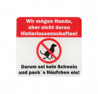 Verbotsschild 3D Aufkleber 68 x 62 mm kein Hundeklo Toilette Verbotsschild 3D Aufkleber 68 x 62 mm kein Hundeklo Toilette