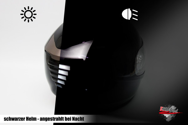 Helm Protektorsticker Reflex schwarz Sicherheit in der Nacht