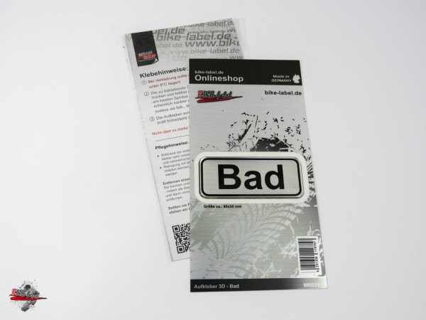 BIKE-label 3D Aufkleber 'Klobürste Gebrauchsanweisung' | 90 X 55 Mm, Alu-Optik, Witterungsbeständig