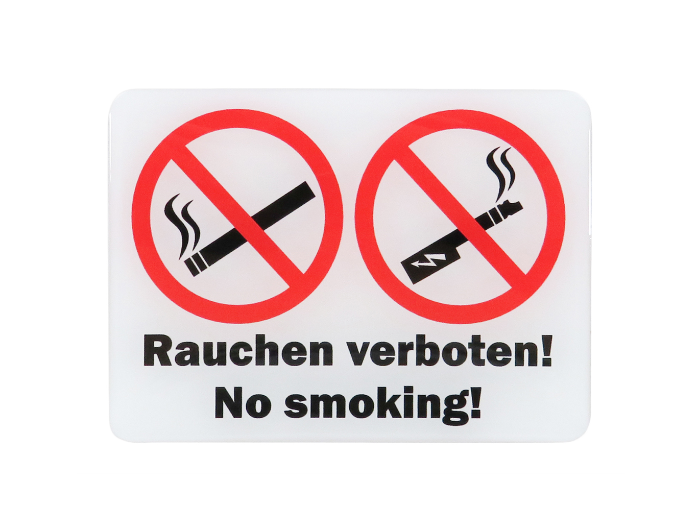 Verbotsschild 3D Aufkleber 70x51mm Rauchen Verboten | FINE-Label