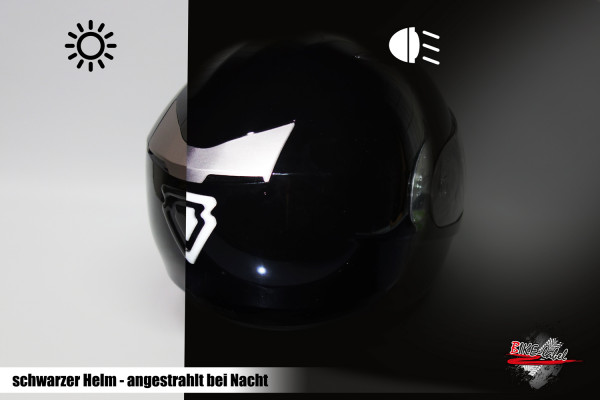 Helm Protektorsticker Reflex schwarz Sicherheit bei Nacht