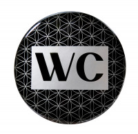 3D Hinweisschild WC Toilettenschild Silber Gold (Ø 90 mm) 3D Hinweisschild WC Toilettenschild Silber Gold (Ø 90 mm)