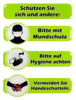 3D Schilder Set - Corona Regeln - Schutzhinweise 3D Schilder Set - Corona Regeln - Schutzhinweise
