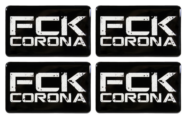 3D Aufkleber Sticker Fuck Corona 90 x 55 mm für Auto und Motorrad 4 Stück