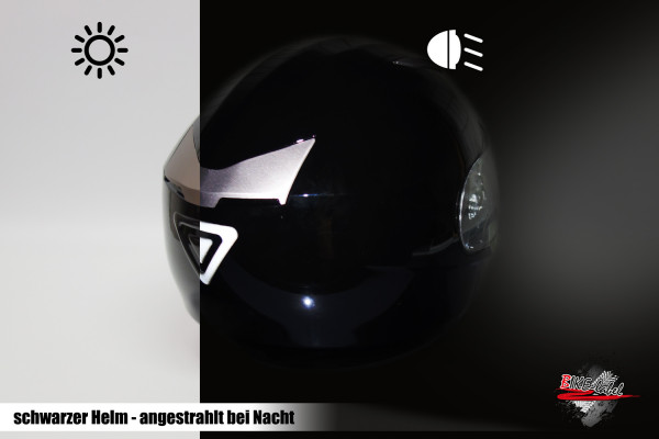 Helm Protektorsticker Reflex schwarz für Sicherheit in der Nacht