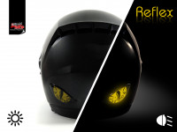 Deko Helm Aufkleber Böse Augen rückstrahlend reflex gelb Deko Helm Aufkleber Böse Augen rückstrahlend reflex gelb