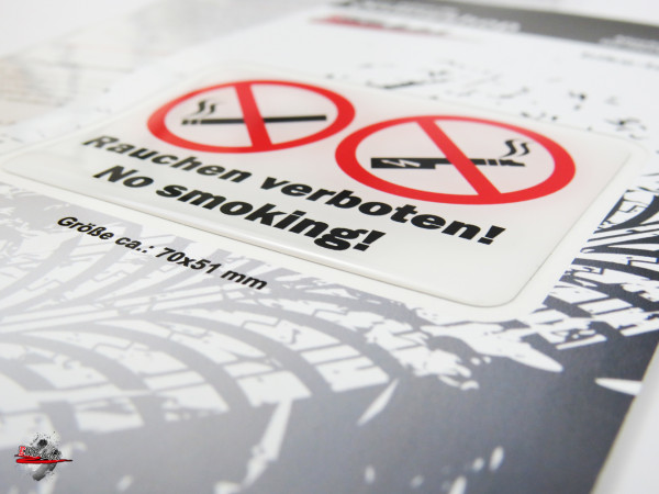 BIKE-label 3D Verbotsschild „Rauchen Verboten“ – 90 Mm Durchmesser, Alu-Optik, Kratzfest & UV-beständig